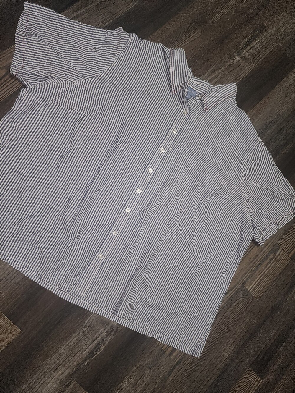 Vintage 90s Liz & Me Outfit Sz 5X Blue White Stripes Seersucker Vacation Beach